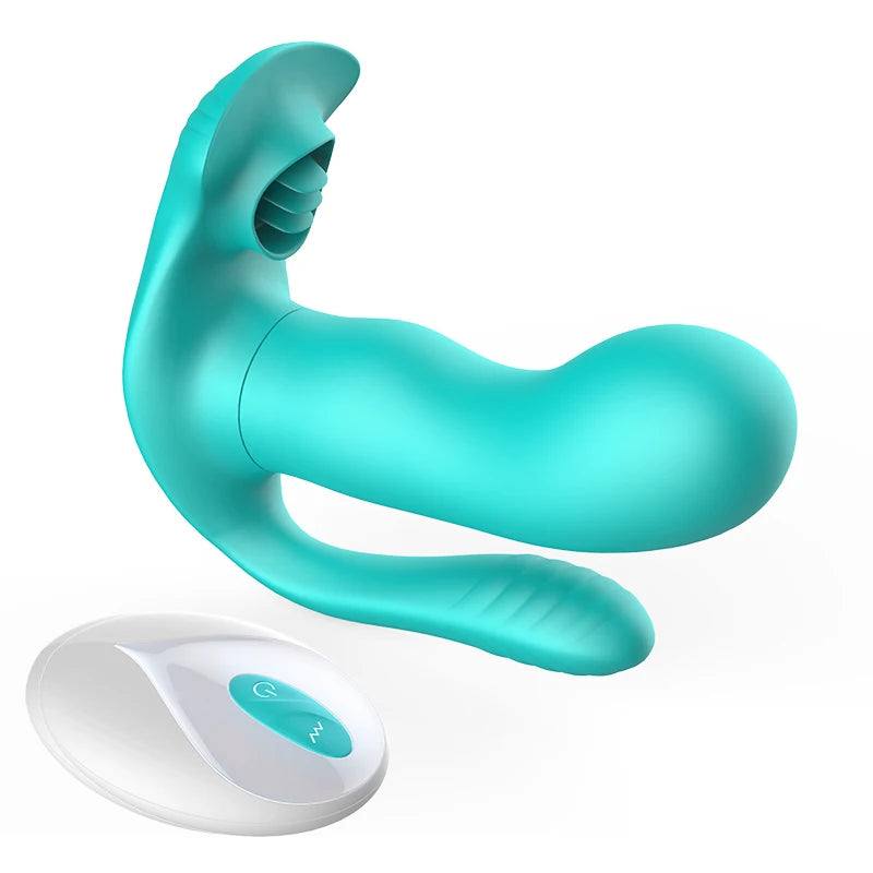 Mila Nova, vibromasseur 3 en 1 turquoise avec télécommande