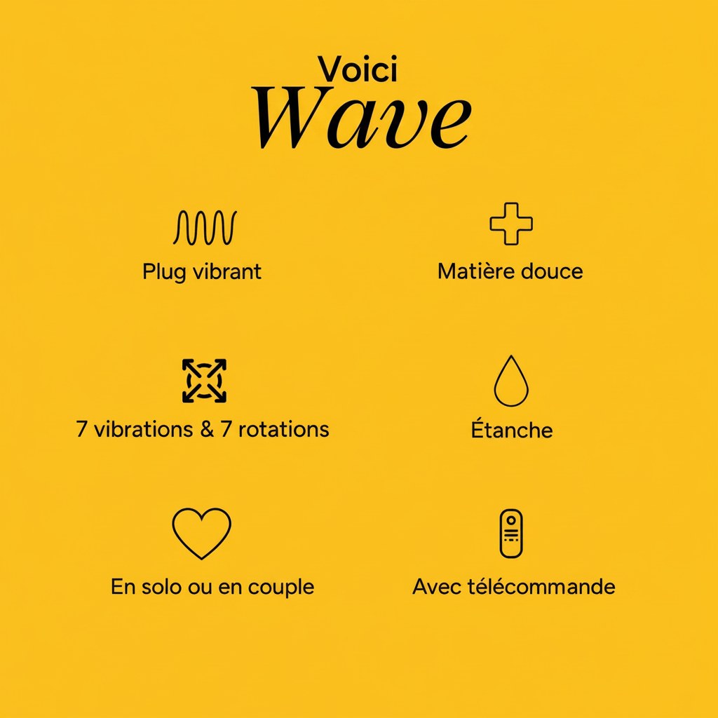 Mila Wave : plug vibrant, matière douce, 7 vibrations et 7 rotations, étanche, télécommande